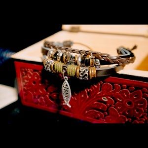 High quality leather Jesus bracelets